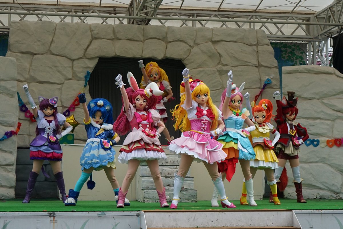 なかけん 鑑賞終了 キラキラ プリキュアアラモード スペシャルショー プリキュアがワンチャン ネコちゃんになっちゃった キュアフローラ ミラクル登場 企画 制作 東映アニメーション 会場 よみうりランド 太陽の広場ステージ