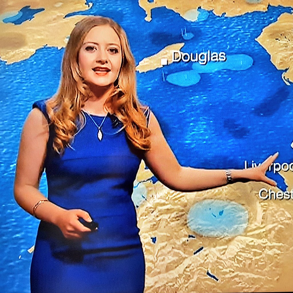 raymach1's tweet photo. The lovely Alex presenting #NWT weather #AlexHamilton #weathergirl #style #fashion #smile #bluedress #blonde #glamorous #hairstyle #stylish https://t.co/icoyHmsZ7a