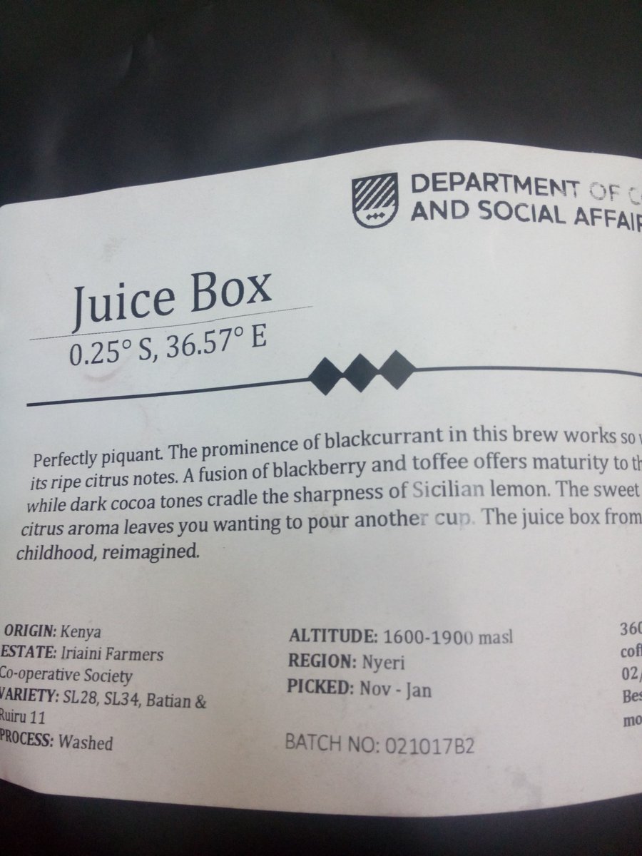 Wow. This coffee. Just had it with V60. Outstanding. <a href="/DeptOfCoffee/">Department of Coffee</a>