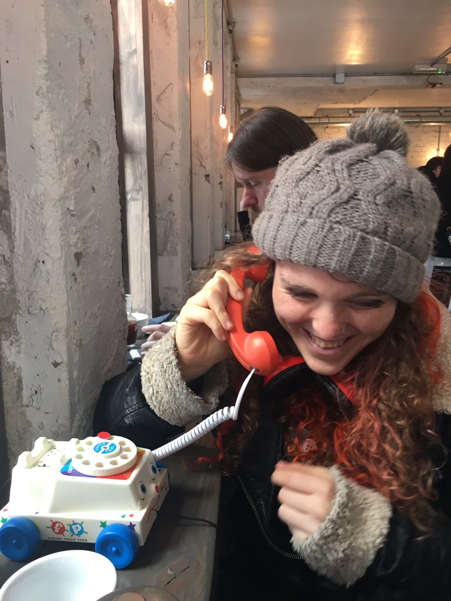 EmmaMBearman's tweet photo. Big week! I always wanted a curious Chatterphone for @playbox002 and now we have one thanks to @handmadefletch &amp; it worked @LightNightLeeds https://t.co/NdGiKqSEmp