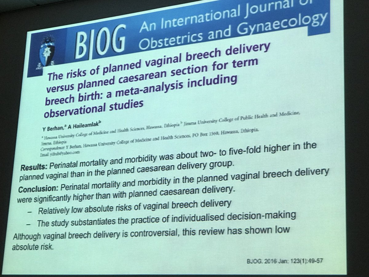 SisterShawnRM's tweet photo. Reitter recommends you read this study with a cup of tea during your spare time while on call #teachthebreech #bringbirthback https://t.co/f6yCg2FDFU
