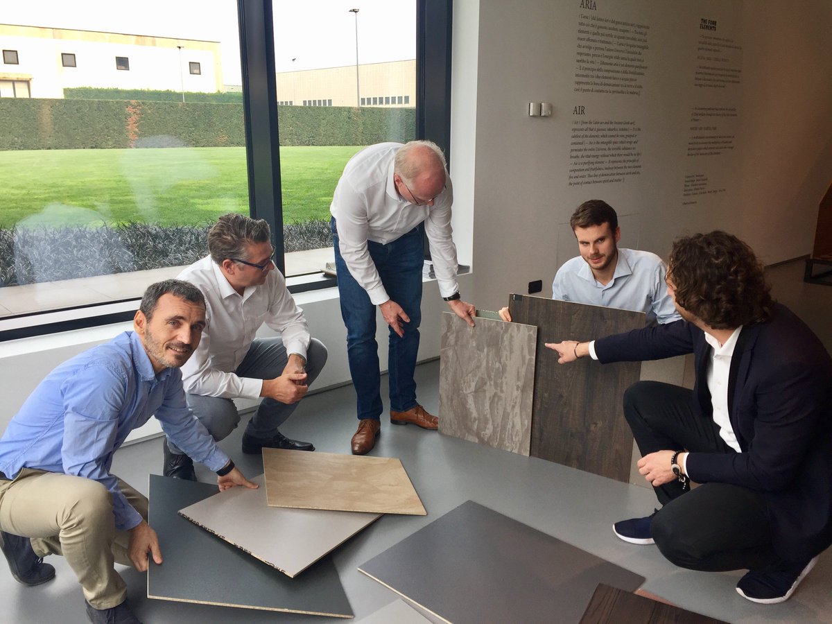 OsirisHertman's tweet photo. The Italians are happy with our new ideas! Creating new surfaces for the interior Industry #cleaf #decolegno #salonedelmobile2018 https://t.co/mGj0W765b4