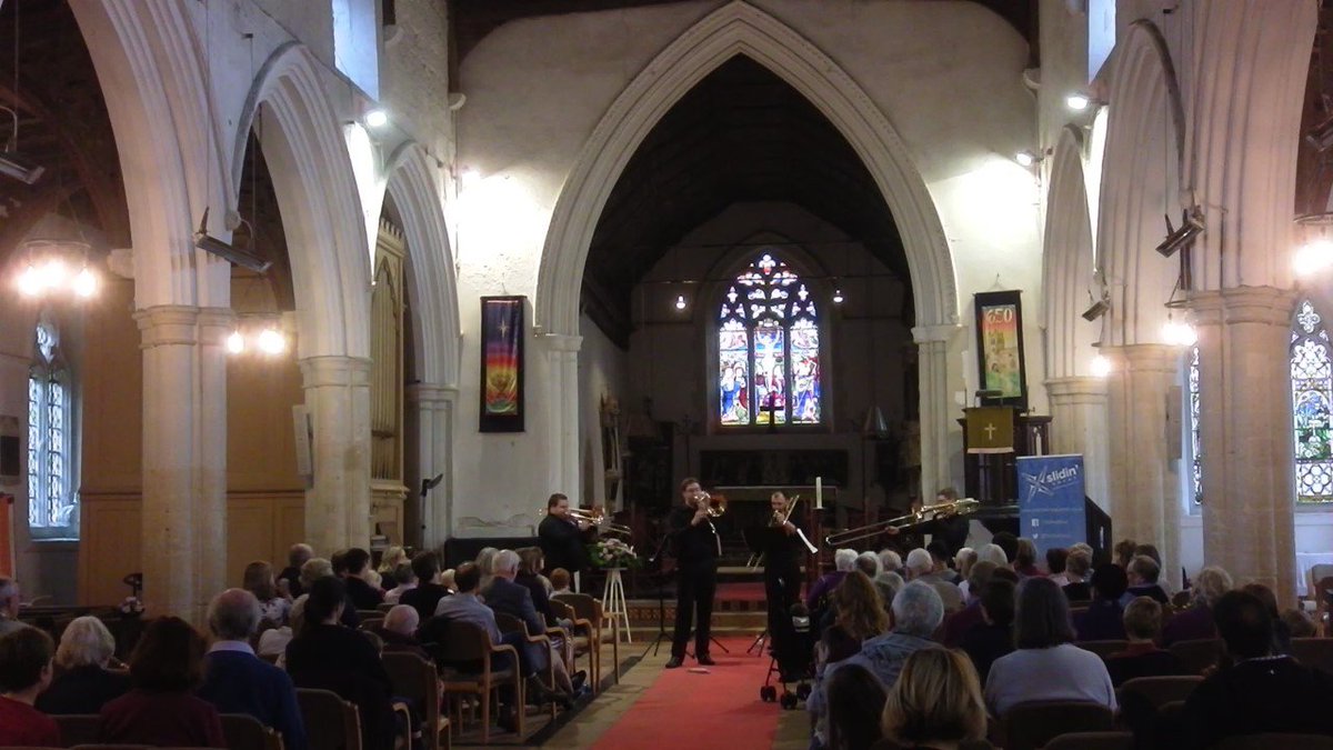 SlidinAbout's tweet photo. We had some messages about our family concert in Haslingfield near Cambridge saying:
 "My children are still raving from the concert!" 
 "I have never seen so much enjoyment on the faces of both young and old in the Church!"
Book a family concert - info@trombonequartet.co.uk https://t.co/bgrgR5yK14