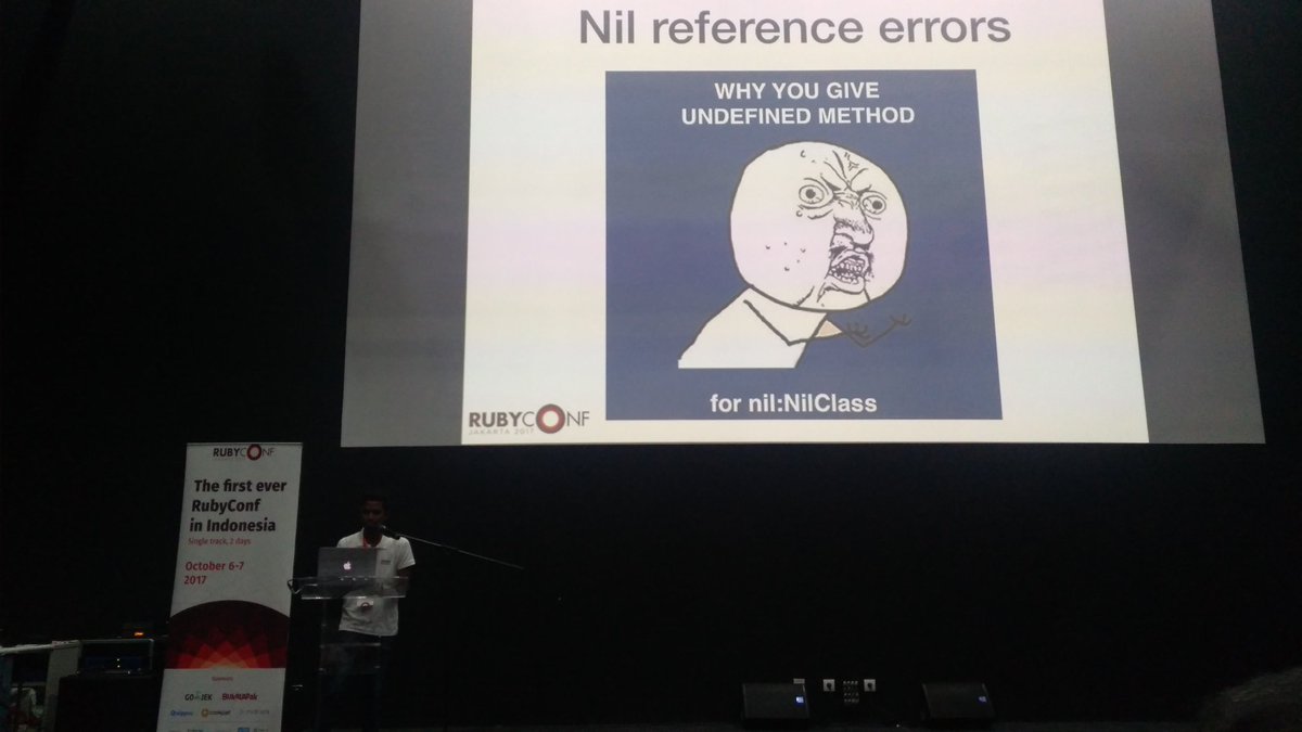 eshaiju's tweet photo. Awesome talk by Tony @id_ruby @redpanthershq #rubyConfID2017 https://t.co/5UOWI06FhG