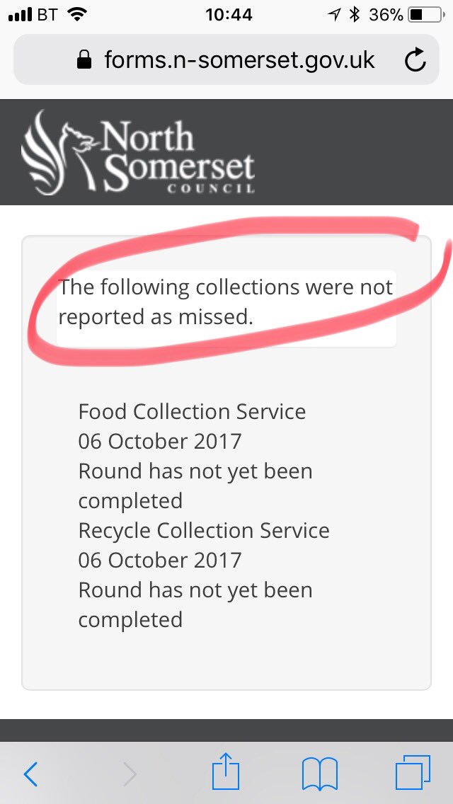 Will Bancroft (@willbancroft) on Twitter photo Missed collection and your website won’t let me report it <a href="/NorthSomersetC/">North Somerset Council</a> #awayfortheweekend Missed collection and your website won’t let me report it <a href="/NorthSomersetC/">North Somerset Council</a> #awayfortheweekend