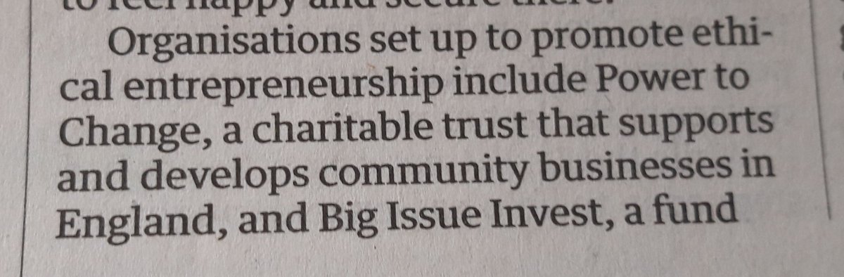 Hargraver's tweet photo. Nice shout for @peoplesbiz work with ethical entrepreneurs in today's Guardian, as we head into #CBWEEKEND. https://t.co/wLJgHmLfOh