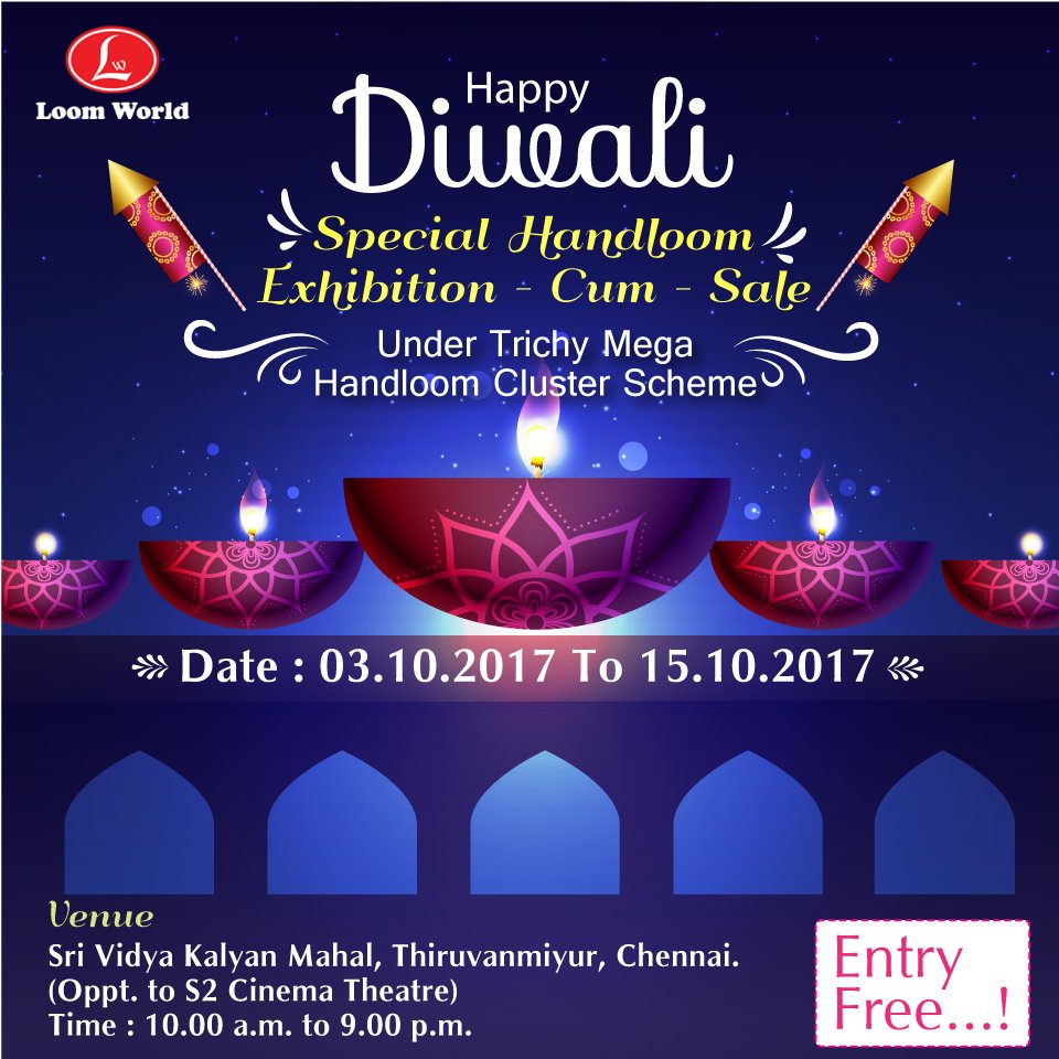 loomworldgov's tweet photo. Special Handloom Exhibition #loomworld
Diwali sale going..
For more details: https://t.co/E2xgsJ5d83 https://t.co/pUYU7QAYUh