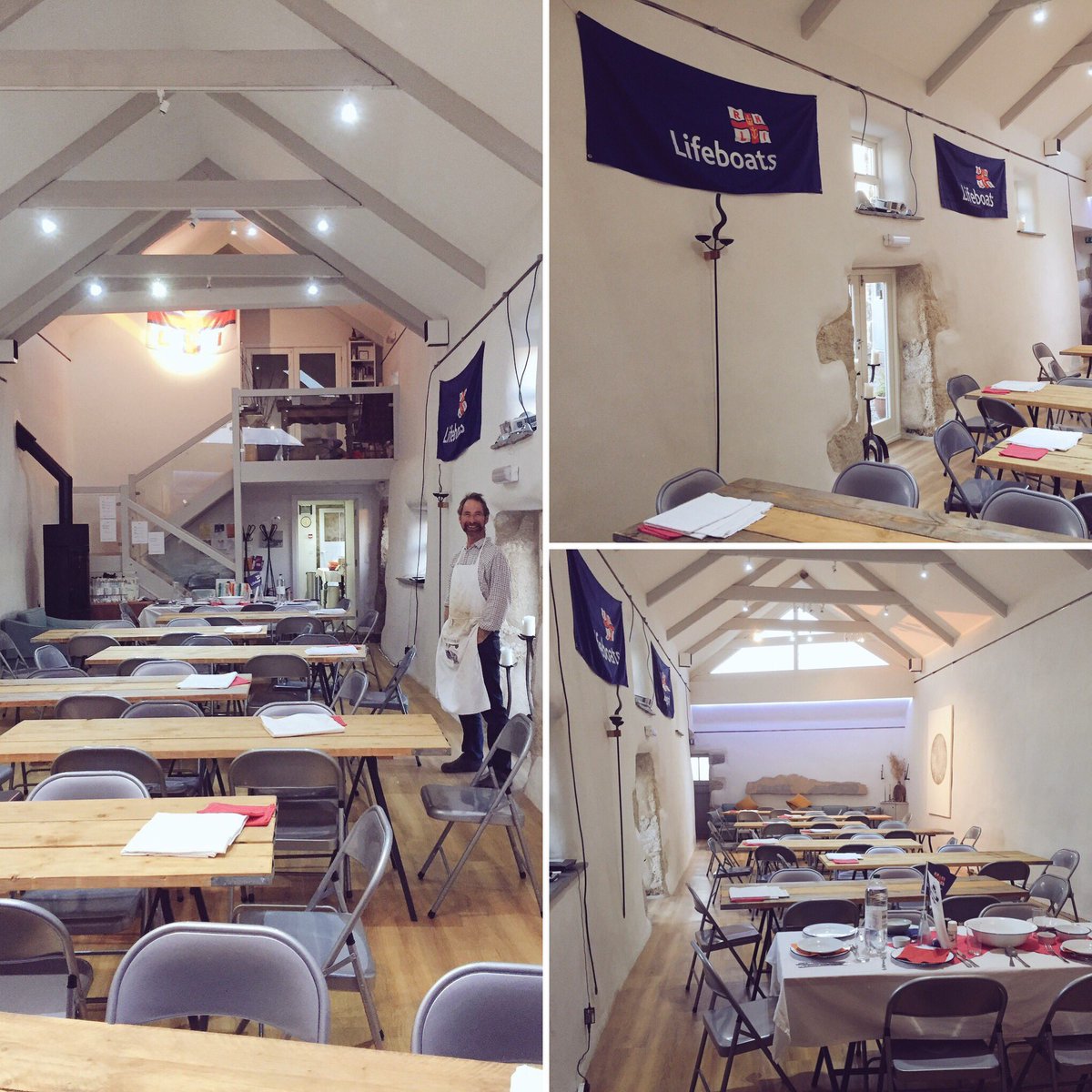 Currently setting up for tonight's <a href="/RNLI/">RNLI</a>  <a href="/LizardRNLI/">The Lizard Lifeboat</a>  #RNLIfishsupper at <a href="/Roselidden/">Roselidden</a> 🍽 #Helston #fundraisingdinner #savinglivesatsea