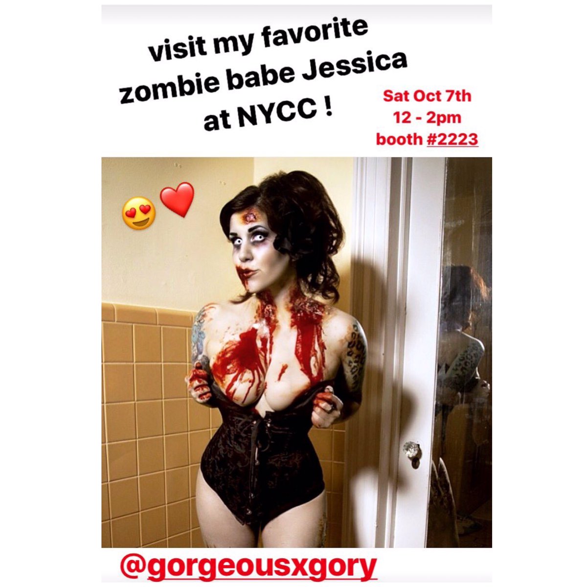 GorgeousNGory's tweet photo. Do what Marion says and visit me! 🔪💀❤️ #NYCC2017 https://t.co/gMXXOpsxnU
