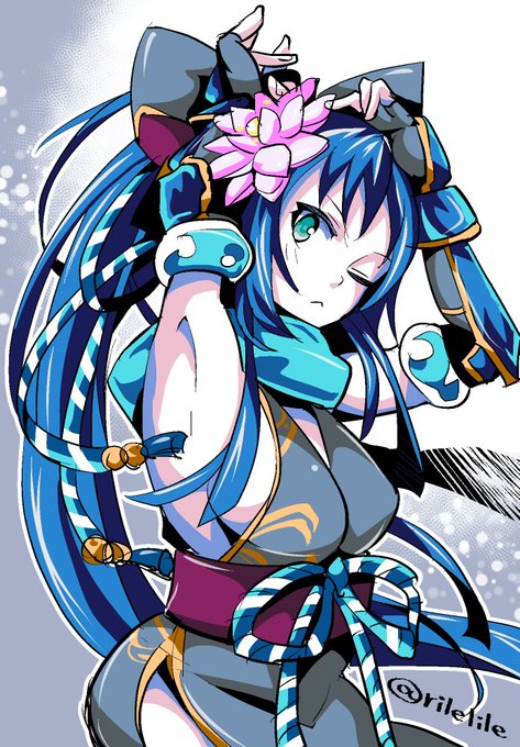 #モンスト深夜のお絵かき60分一本勝負 
お題「マフラー」霧隠才蔵
主催者様 @mnst_onedro 