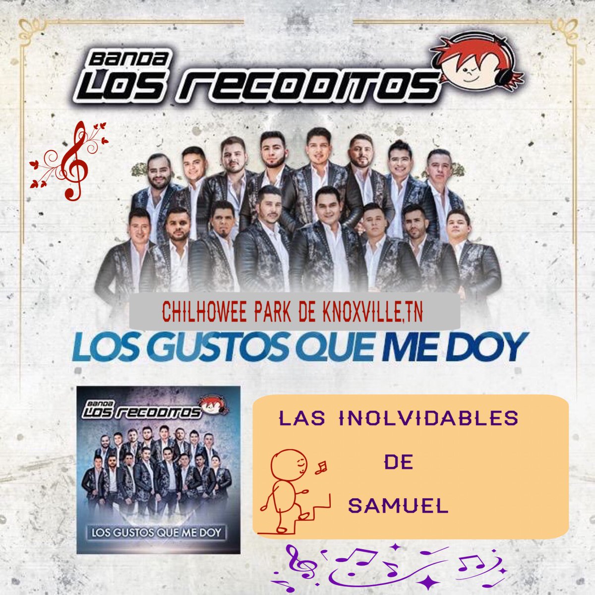 Samuelinolvidab's tweet photo. Hoy Se Presenta @BANDARECODITOSS En #Chilhowee Park de Knoxville,TN @Samuelrecodito @RecoditosTeam @RecoditosPROMO @flacorecoditos 🎶🎼🎺💃🏻🕺 https://t.co/mmjorzyovp
