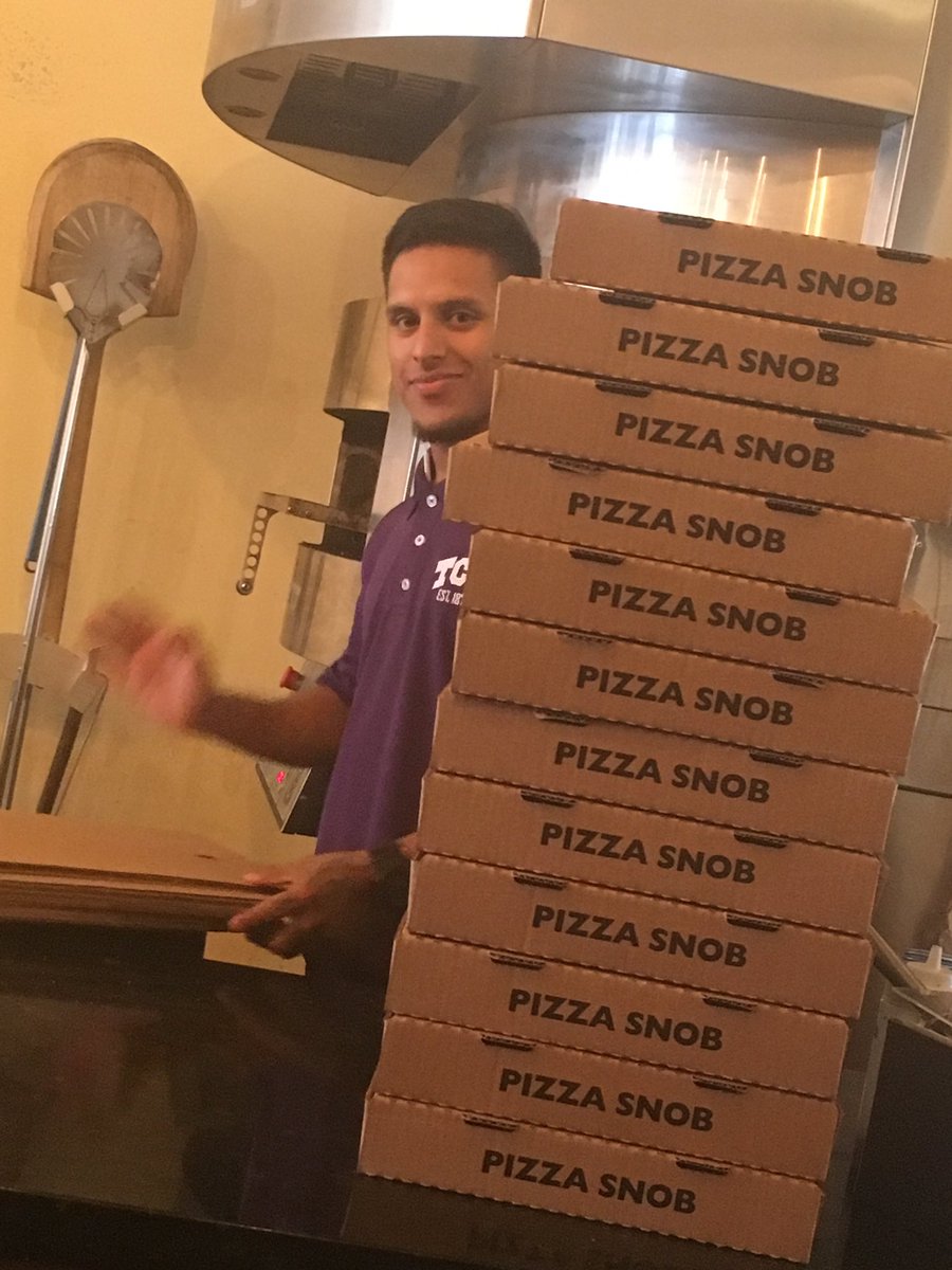 PizzaSnobTCU's tweet photo. We are ready! Stop by for a pre-game lunch or take it to go and get a FREE Snob koozie. #BeatWVU https://t.co/4JybohEHT1