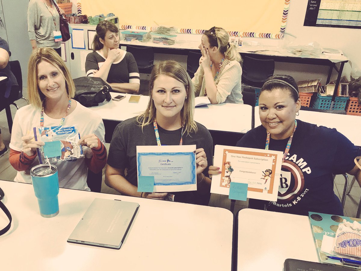 Woohoo! Showing off our winnings from <a href="/SuperTeacherWks/">SuperTeacherWorksheets</a> , <a href="/Peekapak/">Peekapak | Wellbeing Education</a>, and Science4us at @EdCampTampaBay ! #EdCampTB <a href="/msSlaughter3/">Cheryl Slaughter</a> <a href="/delgadk/">Kellie Delgado</a>