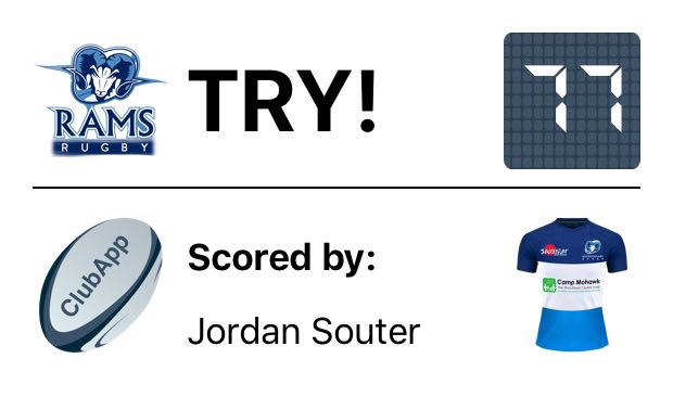 Rams_RFC's tweet photo. Try - Jordan Souter (77') - Amazing break from Craig onto Tom onto Souter! Try Rams! RAMS 45-17 TJRFC : #COYR https://t.co/wdJ58h7SPV