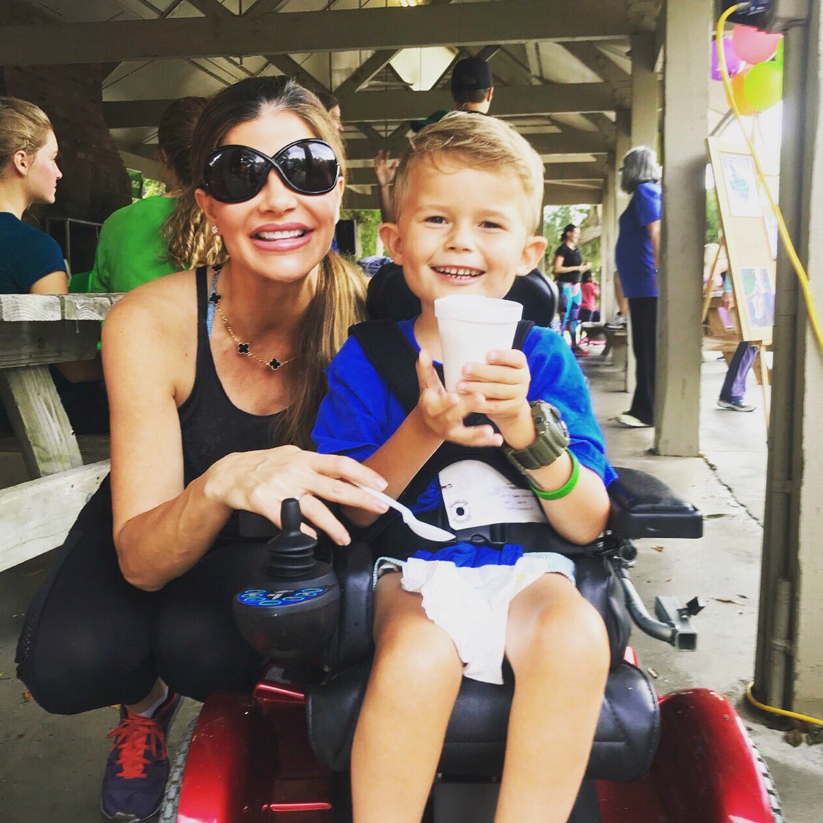 DendyEngelman's tweet photo. All smiles for all when around this special boy!!! Great day raising awareness for #SMA with Miller David! #gomillergo https://t.co/k8YUUZbDAb