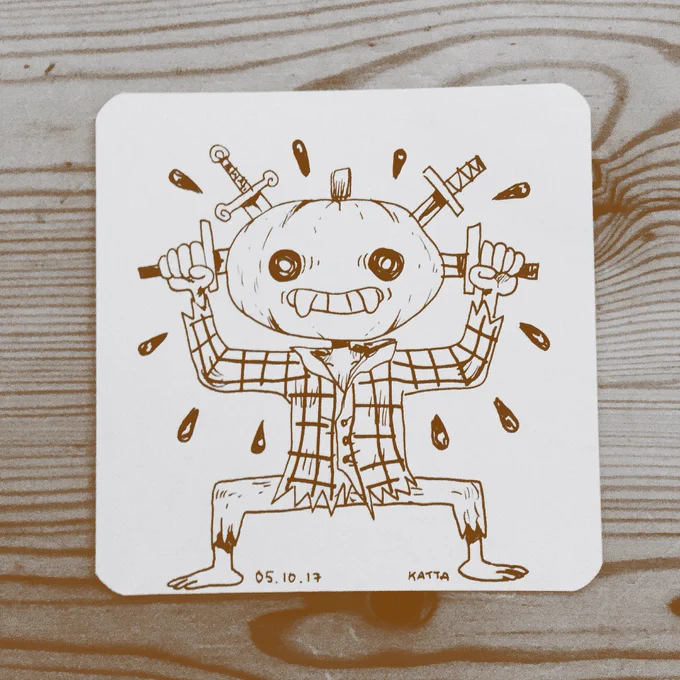 Pumpkin man drawn in ink during October, so I guess... #inktober ⚔?⚔ 