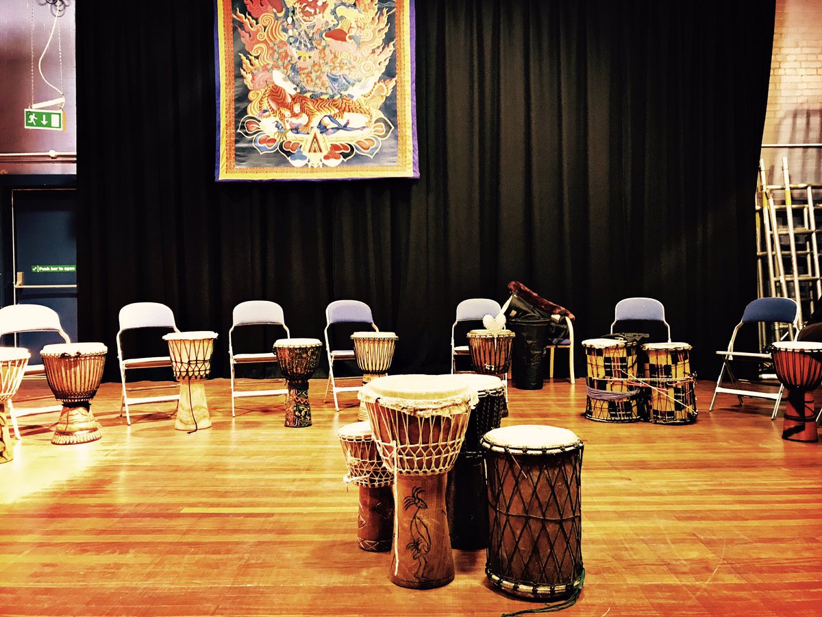 Getting ready at #buddhafields for the 1.30pm #drum #workshop #allwelcome #feeltherhythm #africanvibes