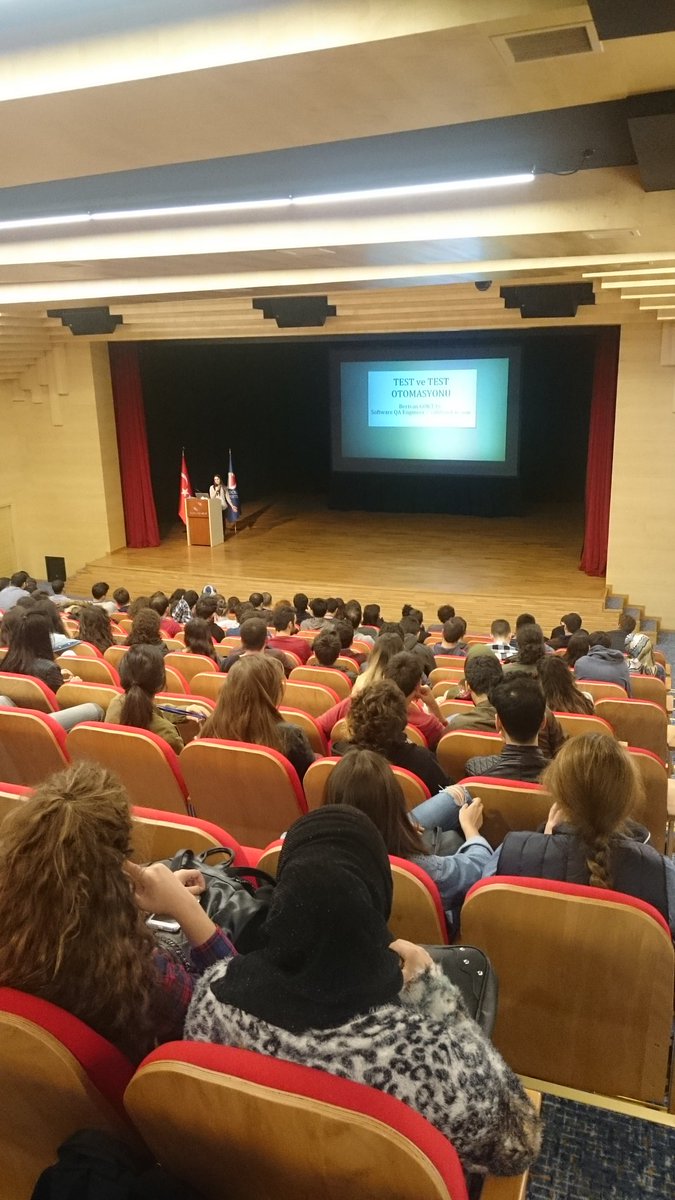 GdgEskisehir's tweet photo. Berivan Göktas 'Test surecleri ve Selenium Testleri' adlı sunumu ile salon 2016'da #dfesk https://t.co/ADHRSsnnrq
