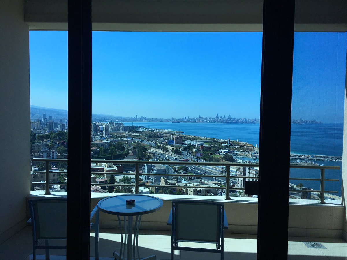 RobertHannouch's tweet photo. Hello Beirut! 🇱🇧 no filter needed for this. #beirut #lebanon #dbaye #leroyalbeirut #mediterraneansea #seaview https://t.co/vVGClQUyZP