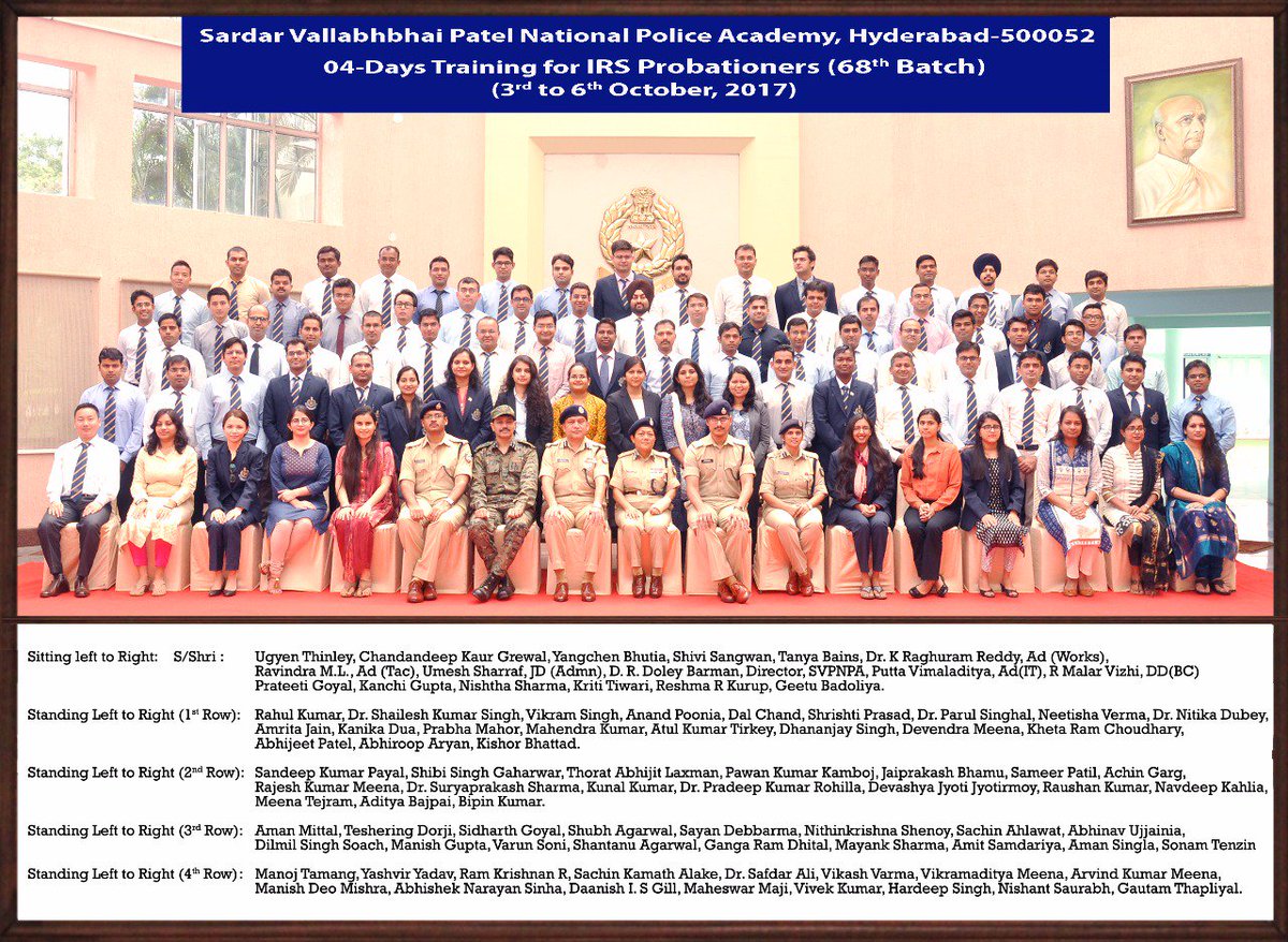 nacincbic's tweet photo. #IRS  68batch OTs underwent a highly enriching week-long training program @svpnpahyd  focussed on inter-service coordination. @bajaj_samir https://t.co/7FgD9qOh4C