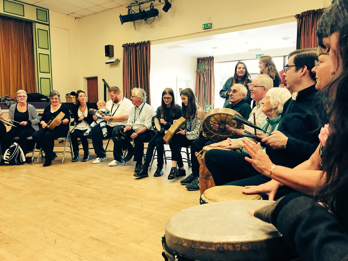 WiltsRuralMusic's tweet photo. Starting now: drumming with @kayadrums - making some great sounds and rhythms with all ages! #PewseyMakesMusic #MoYD #drums #percussion https://t.co/92sScYQ0Bk