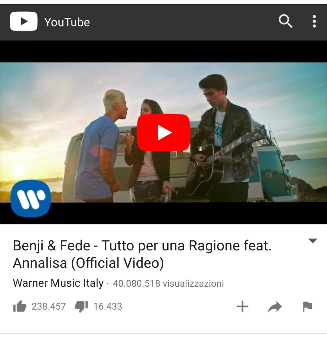 BenjieFede's tweet photo. 40 MILIONI DI "TUTTO PER UNA RAGIONE" 
Mentre noi siamo a capofitto sulle nuove canzoni 🎉 https://t.co/UwewN10HF1