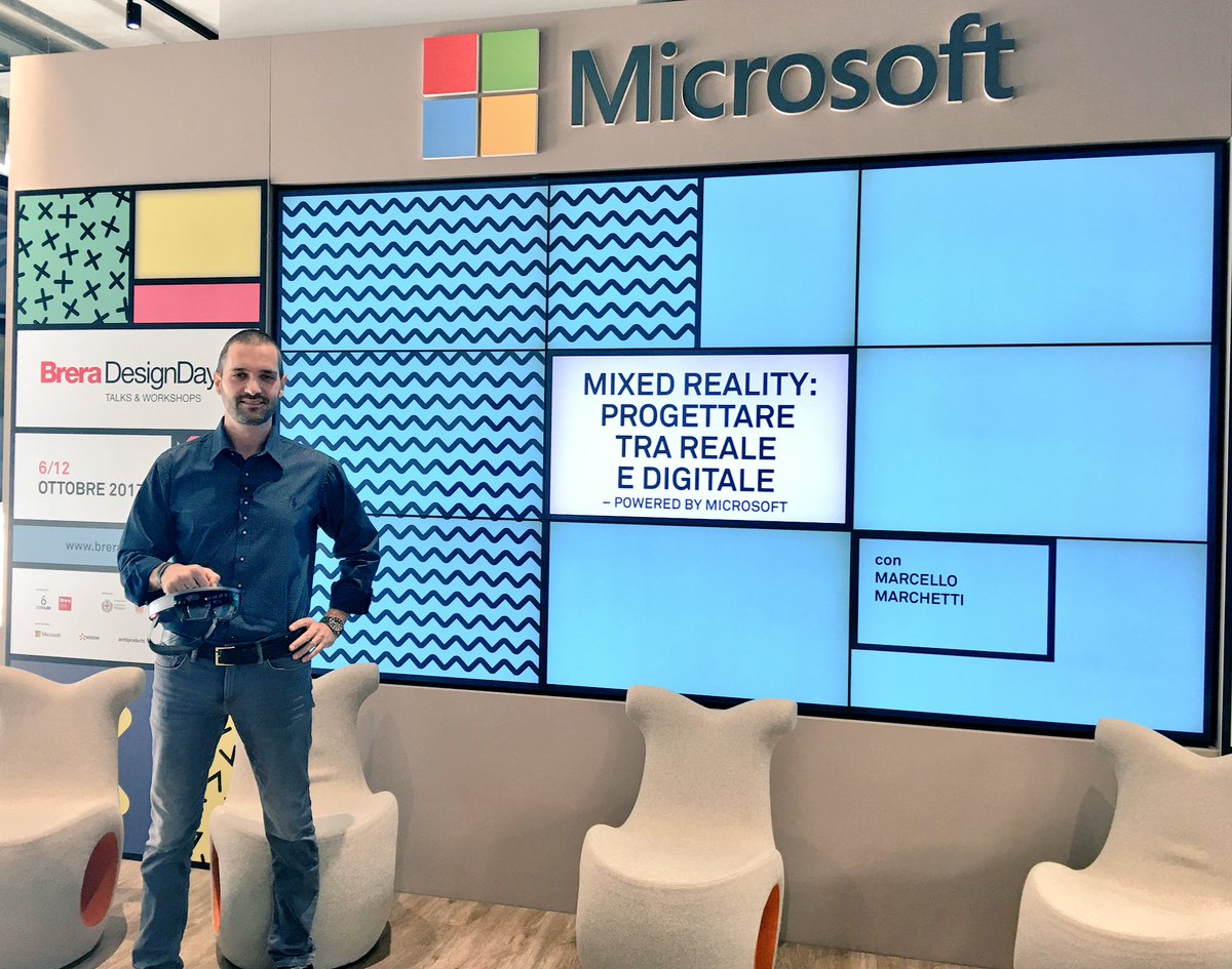 chiaram's tweet photo. Progettare tra reale e digitale. Pronti per raccontare la #mixedreality di #HoloLens a  #BreraDesignDays @Marcello_twit @microsoftitalia https://t.co/Yg3NbfhUTW