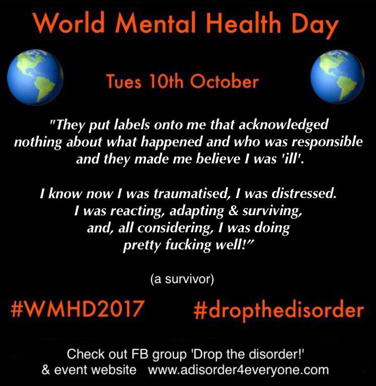 TheSliverEllie's tweet photo. @wendyburn I personally request that all of us #WorkingTogether fix the broken #MHsystem #WMHD2017 #DropTheDisorder What happened to us? #PD https://t.co/IvSDXrPd0q