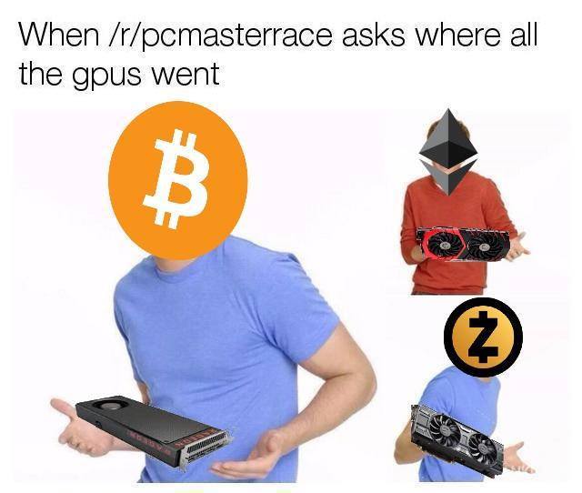 BitcoinMemesFCE's tweet photo. #NotOC #PCMasterRace #GPU #GPUs #CryptoMining #CryptocurrencyMining #BitcoinMining #EthereumMining #ZCashMining #BitcoinMeme #BTC #ETH #ZEC https://t.co/eOpM0npFUx