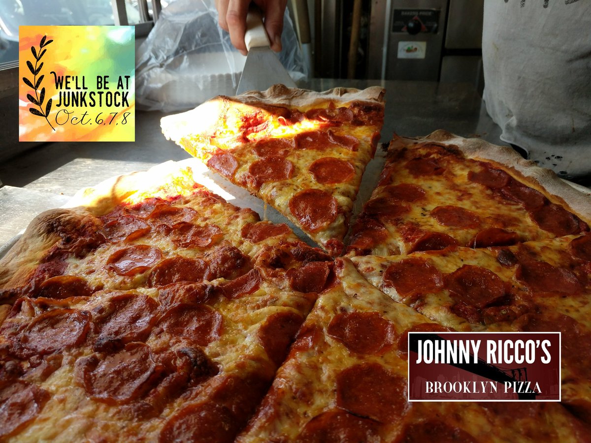 johnnyriccos's tweet photo. It won't be raining all day! Make plans NOW to have a late lunch with your #BrooklynBoys at #Junkstock today! Open til 6! https://t.co/sVR0BRu4JC