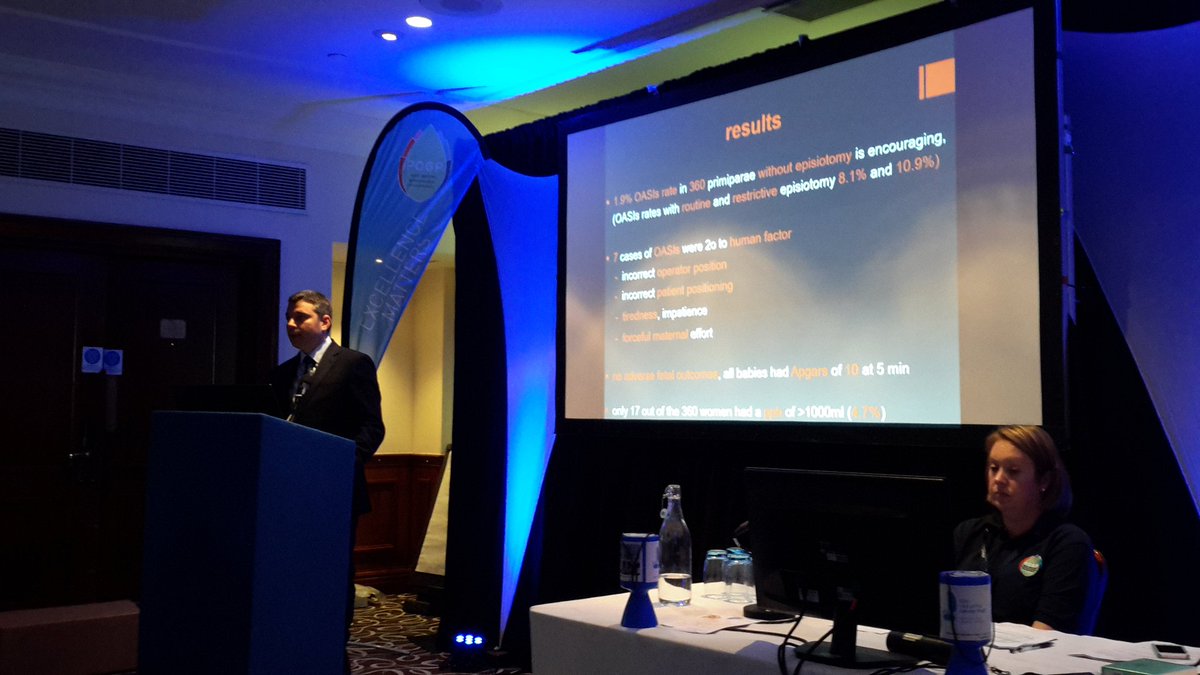 ThePOGP's tweet photo. Brilliant talk by Drs Myriknas & Papadakis discussing their Anterior Non-Epis Forceps delivery - fewer OASIs, great outcome! #POGP2017 https://t.co/68n8DEJu2e
