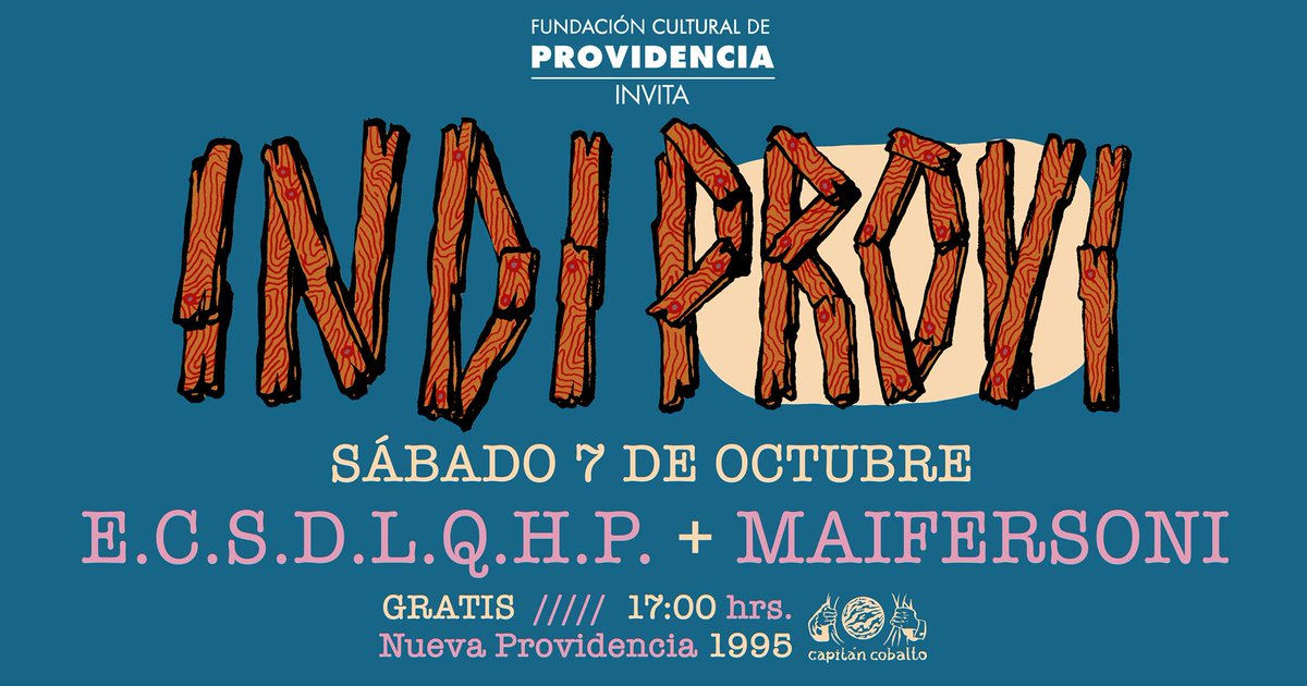 Musicachilenacl's tweet photo. ¡HOY 17 horas! nueva fecha #Indiprovi: El Cómodo Silencio de los que Hablan Poco y @maifersoni https://t.co/8FcLF6dTWg