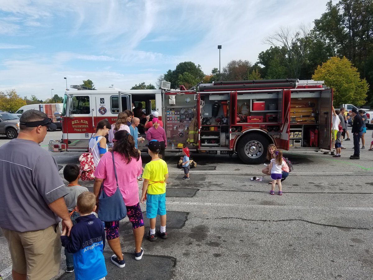 MattAngelilli's tweet photo. Long line for the firetruck at 2506. Thank you Bel Air Volunteer Fire Company. #FireSafety2017 #BAVFC https://t.co/b0ABNeKlLh