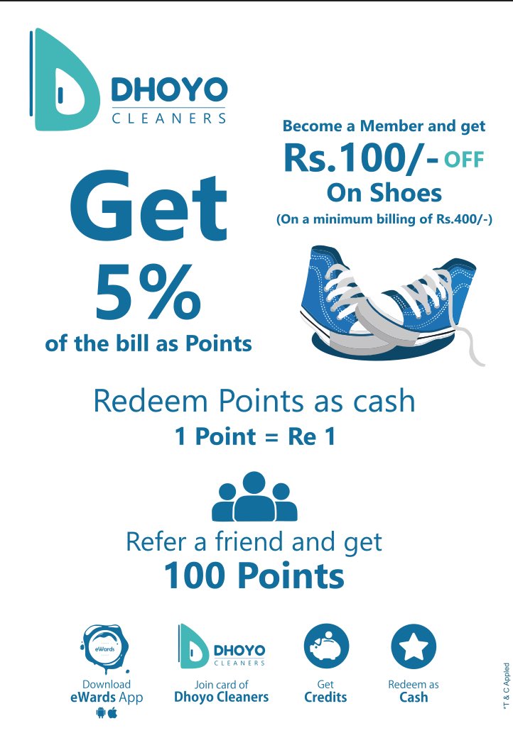dhoyocleaners's tweet photo. Be a part of the Dhoyo Family and avail 5% Cashback every time you spend with us. Offers when you sign up or Refer A Friend! #DhoyoCleaners https://t.co/IlQdFQJmAg