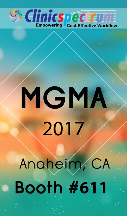 ClinicSpectrum's tweet photo. #Clinicspectrum will be at #MGMA17 in #Anaheim on October 8-10! If you're attending, stop by and visit us at booth #611 #win750 #gift_card https://t.co/wNug7saeqg
