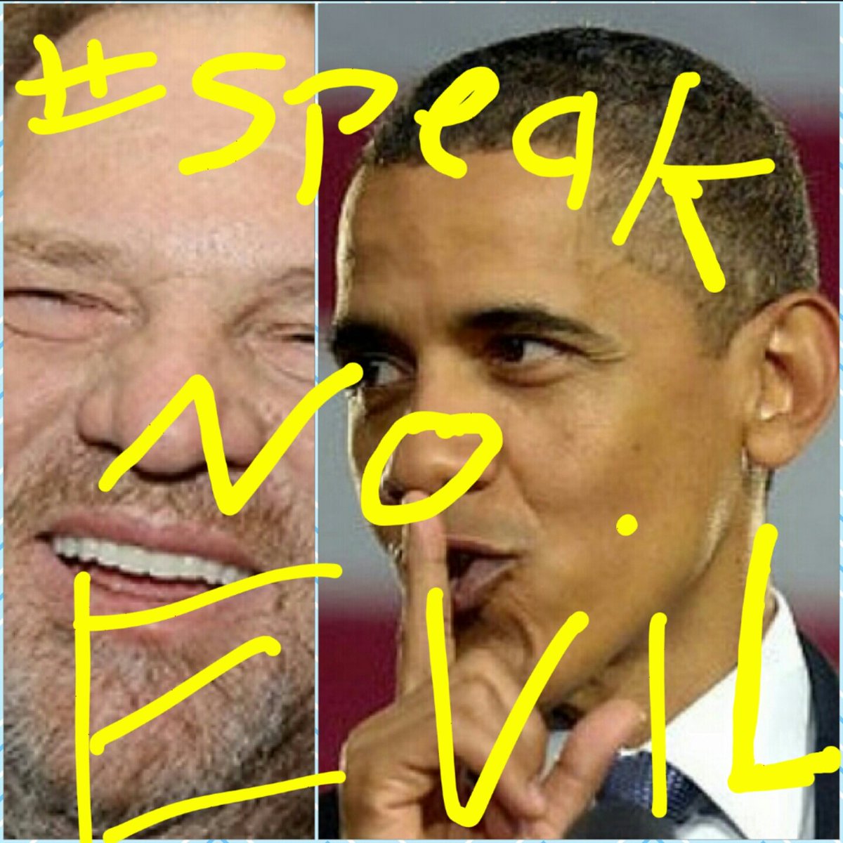 Four_MoreYears's tweet photo. @TomFitton @JudicialWatch #SpeakNoEvil #Harvey #Obama https://t.co/onUWaMHaz6