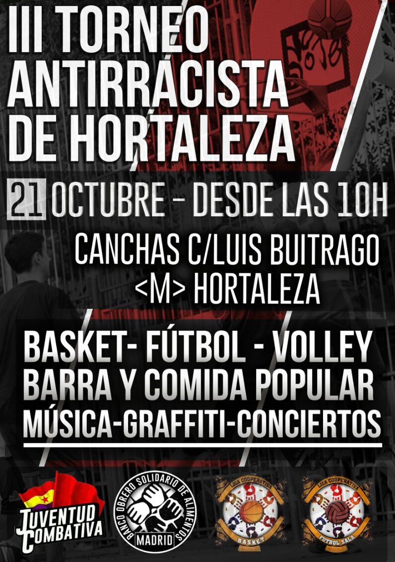 JuvCombEstatal's tweet photo. Para inscribirse en el III Torneo Antirracista de Hortaleza mandar un correo especificando la modalidad a: Torneoantirracombativa@gmail.com https://t.co/HiylkXMh1w