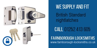 We supply and fit British Standard nightlatches. Call 01252 413 605 or visit farnborough-locksmiths.co.uk #Locksmith #Security