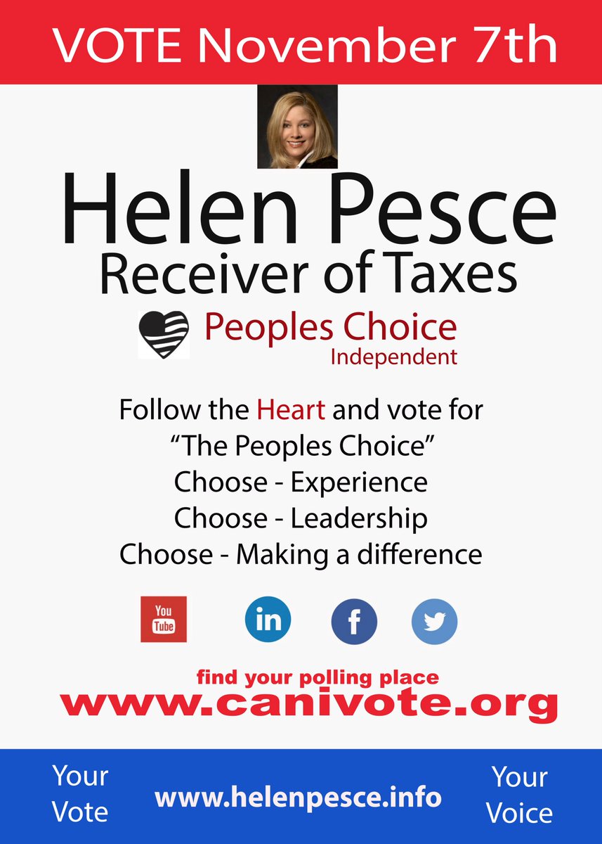 Look for the Heart on election day! Follow the Heart and vote for "The Peoples Choice" <a href="/helen4tax/">Helen Pesce</a> #helen4tax #Peopleschoice