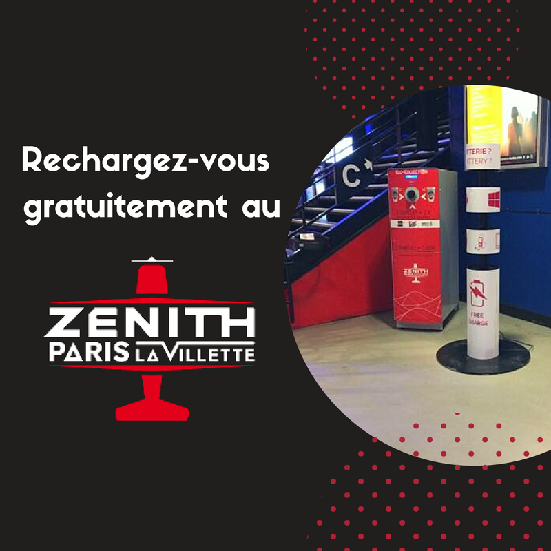 towercharge's tweet photo. Plus de batterie avant votre concert ? Pas de panique ! #towercharge est là ! Rechargez-vous gratuitement au @zenith_paris !😀🔋 https://t.co/5weuV6r0Nf