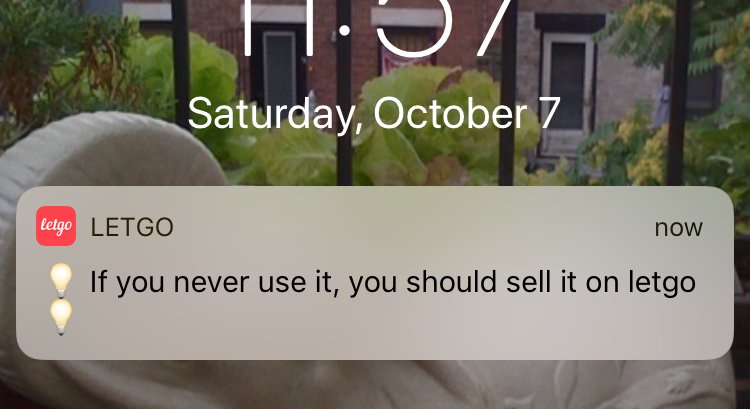 BrianRagan's tweet photo. This is a misuse of notifications. #notificationspam Bye, @letgo https://t.co/S7FgqVGniI