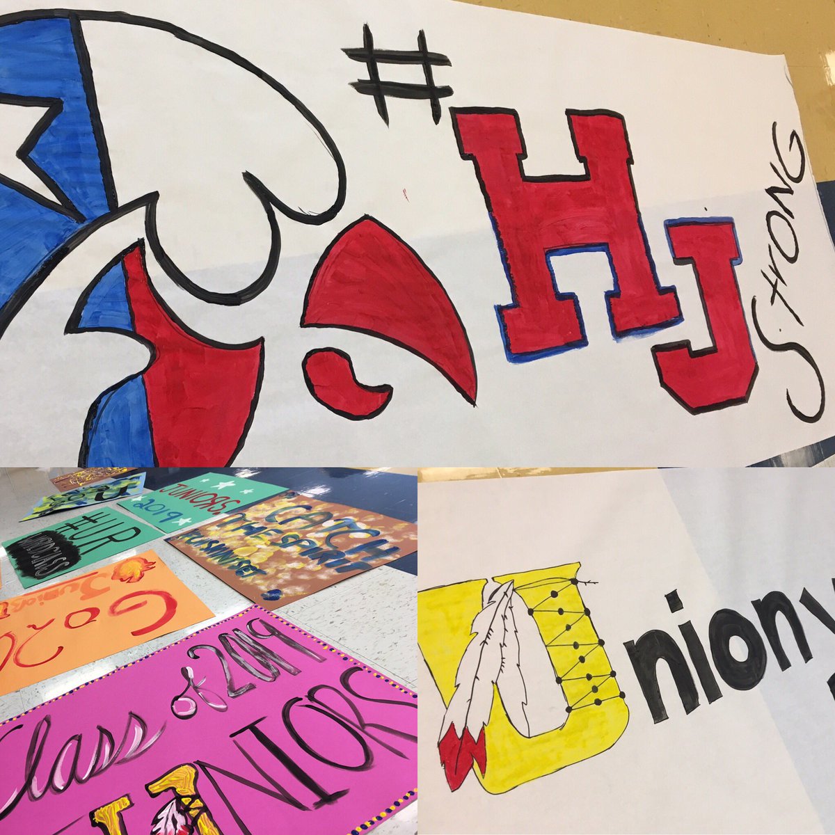 uhs_nahs's tweet photo. Our NAHS students created some beautiful banners for the lip dub yesterday! #hjstrong #uhsnahs #uhsmindset #uareworldclass https://t.co/yUAeD50sWg