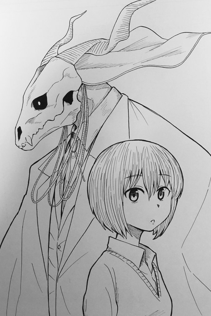 まほよめアニメまもなくだー
#おめでとうございます絵
#色まで行けず 