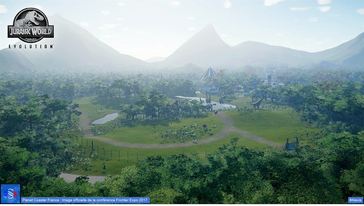 PlanetCoasterFr's tweet photo. Une première image en jeu de #JurassicWorldEvolution

#FX2017 #Alexis https://t.co/jkWSUhvQhl