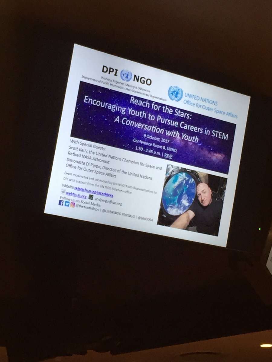 Great talk with Scott Kelly, NASA Astronaut, with youth 
#UN #DPINGO #DPI