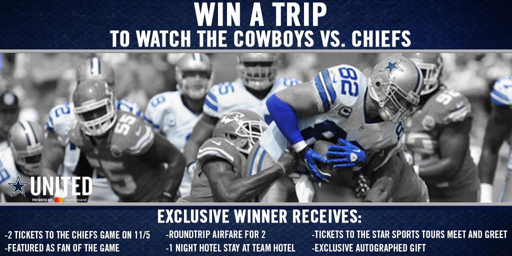 dallascowboys's tweet image. Win a trip to 👀 your Cowboys take on the Chiefs @ATTStadium on 11/5! Join Dallas Cowboys United and enter to win a VIP Cowboys experience!