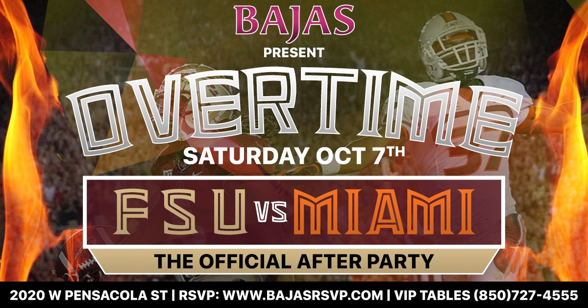 FSU vs UM - THE OFFICIAL AFTERPARTY TONIGHT! GET PRE-BANDED and SKIP ALL LINES! $15 PRE-BANDING 1PM-8PM.