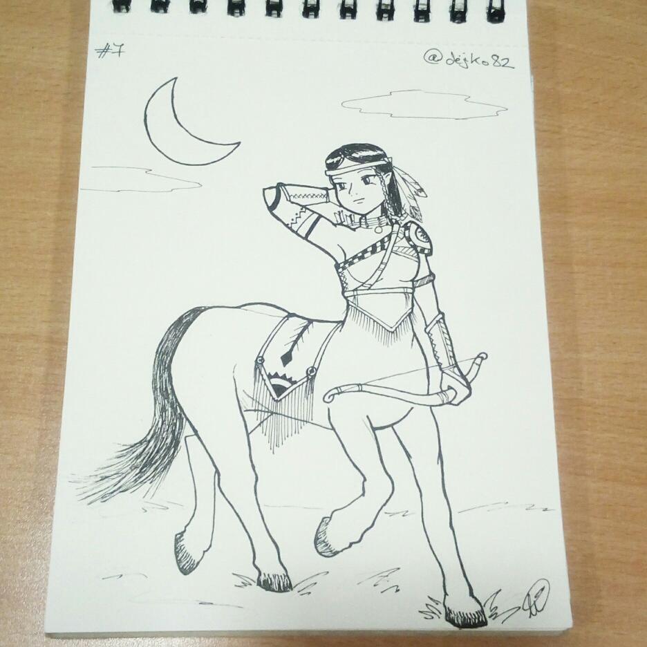 dejiko82's tweet photo. 7° día #inktober2017 "centauro india" #inktober #indian #centaur #femalecentaur #indianativa #ink #traditionalink #illustration #artoftheday https://t.co/k3IITYBX4e