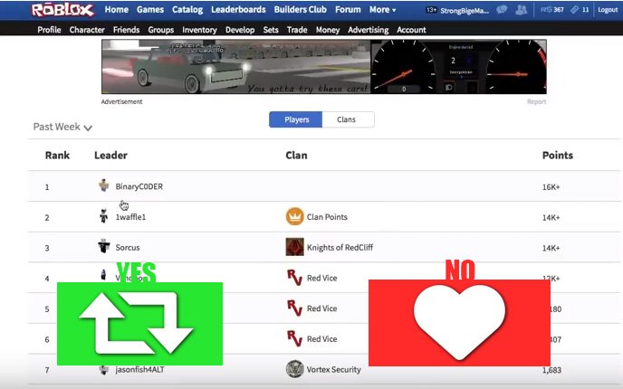 Valueking On Twitter Robloxdev Rbxdev Roblox Do You Remember The Player Point Leaderboards Back In 2014 - roblox player points what do they do