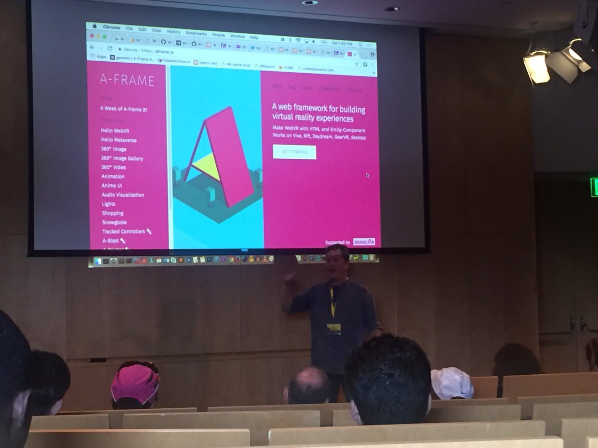 sunmosaic's tweet photo. Learning about A-Frame and WebVR from Chris Lowery #opensourceVR #webvr  #Sweepstakes #ATTHACK! @realityvrhack @medialab https://t.co/BwePZ5wa3g